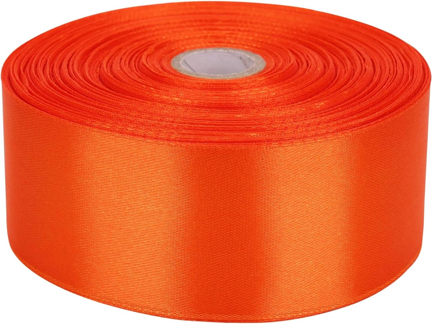 1-1/2 Inch Orange Satin Ribbon 50 Yards Solid Fabric Ribbons Roll for Wedding Invitations, Bridal Bouquets, Sewing, Party Decorations, Gift Wrapping and More