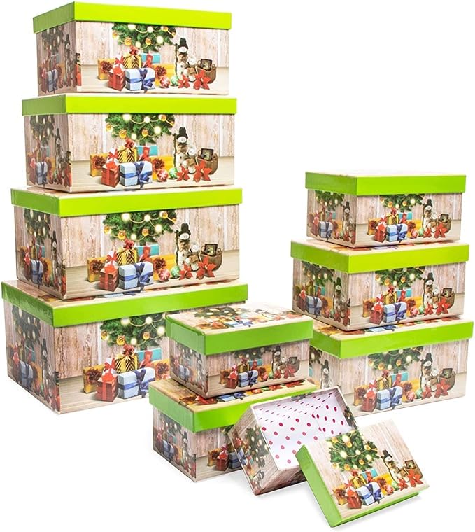 Nesting Gift Boxes With Lids For Presents Decorative Nested Holiday