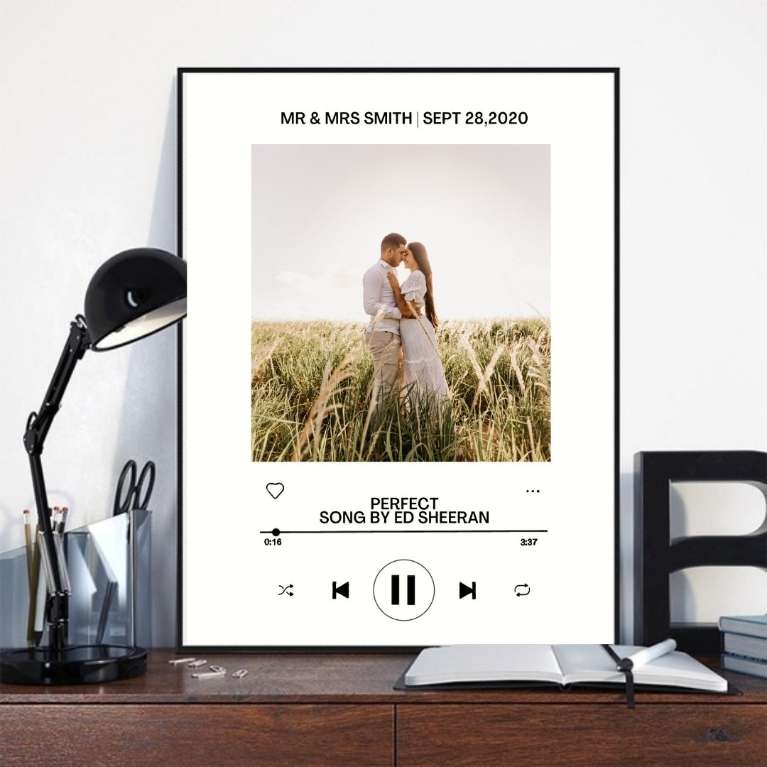 Wedding Anniversary Gift art Spotify Song lyrics Canvas Framed