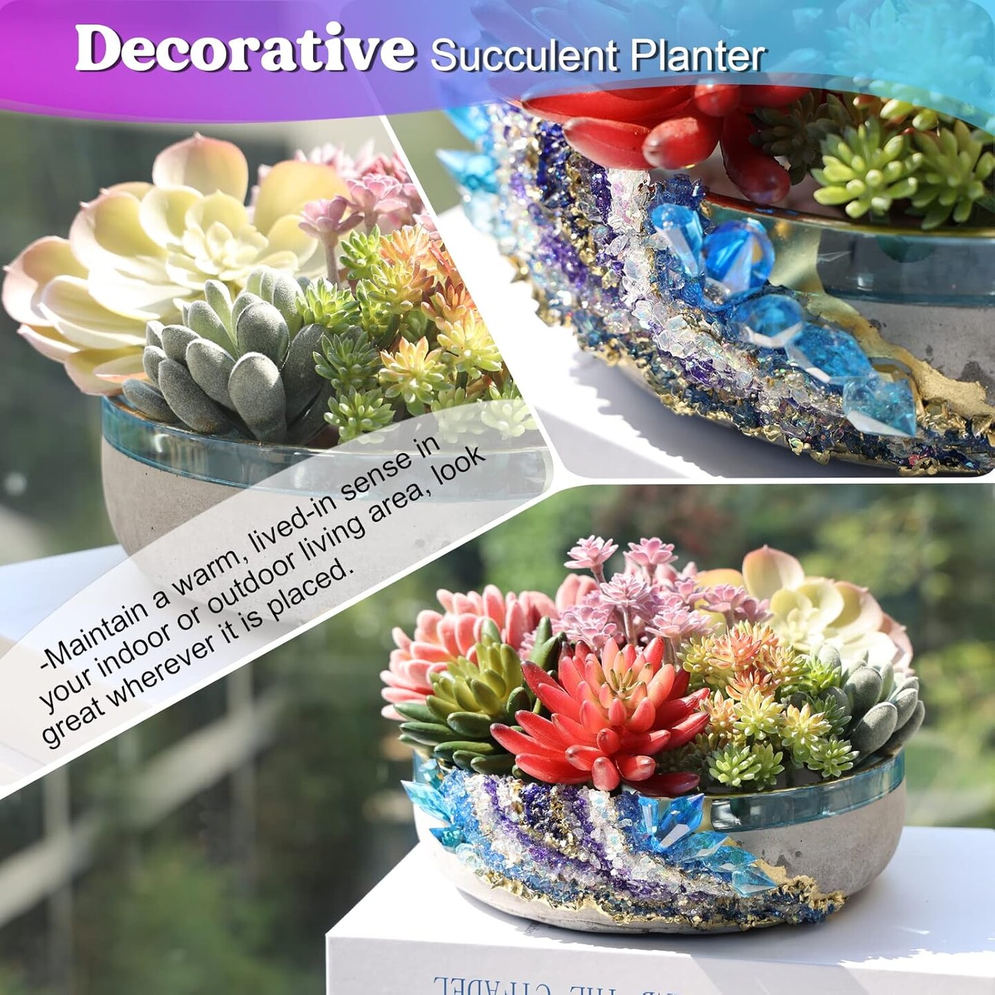 LET&#x27;S RESIN Large Epoxy Molds, 8&#x27;&#x27; for Succulent Pot, Round Silicone Molds for Casting Resin, Plaster, Concrete Cement, DIY Jewelry, Makeup Storage Container, Flower Plant Pots