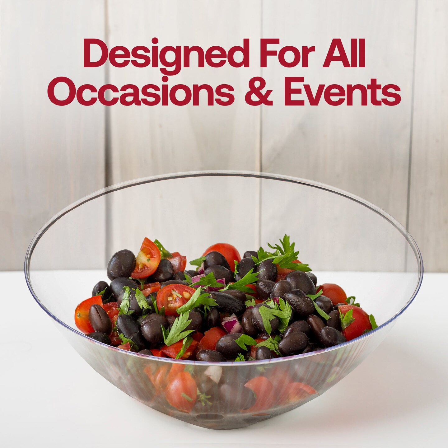 Solid Clear Organic Round Disposable Plastic Bowls - 32 oz. (60 Bowls)