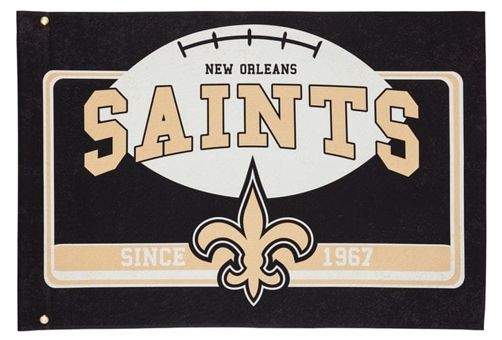 New Orleans Saints Flag 2 Sided Football