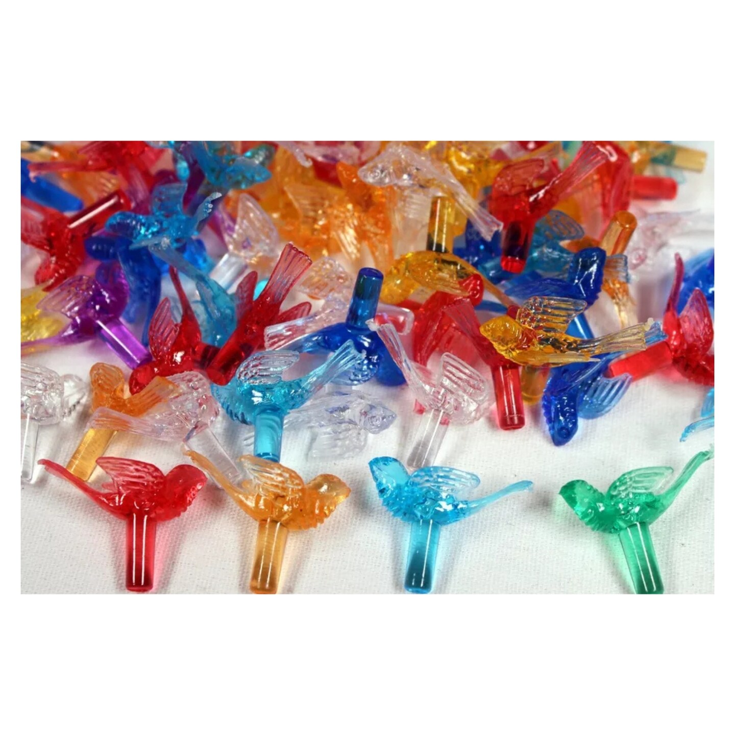 Kitcheniva Plastic Bird Lites For Ceramic Christmas Trees Multicolor Ornaments 100 pcs