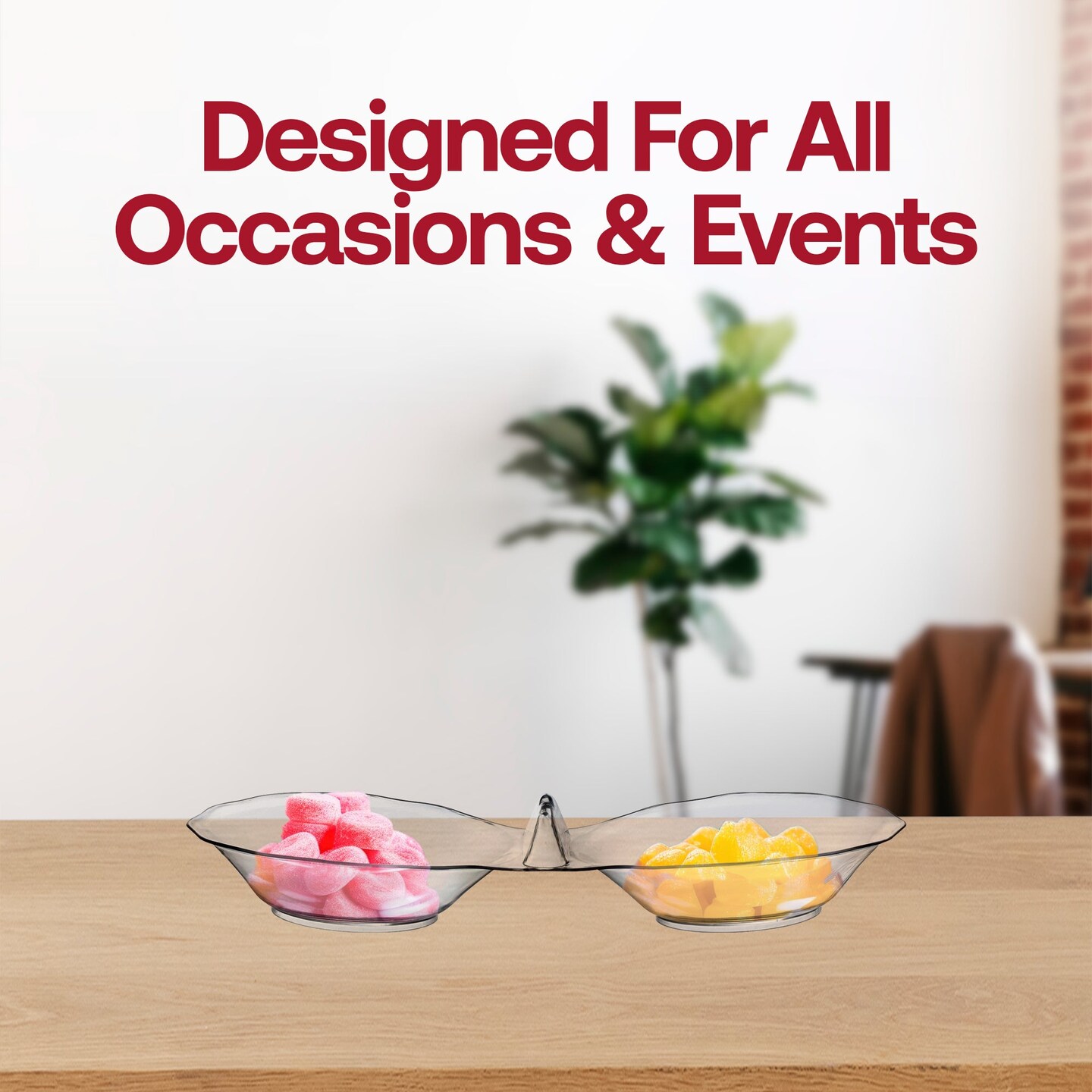 Clear Round 2-Hole Mini Plastic Candy Bowls (288 Bowls)