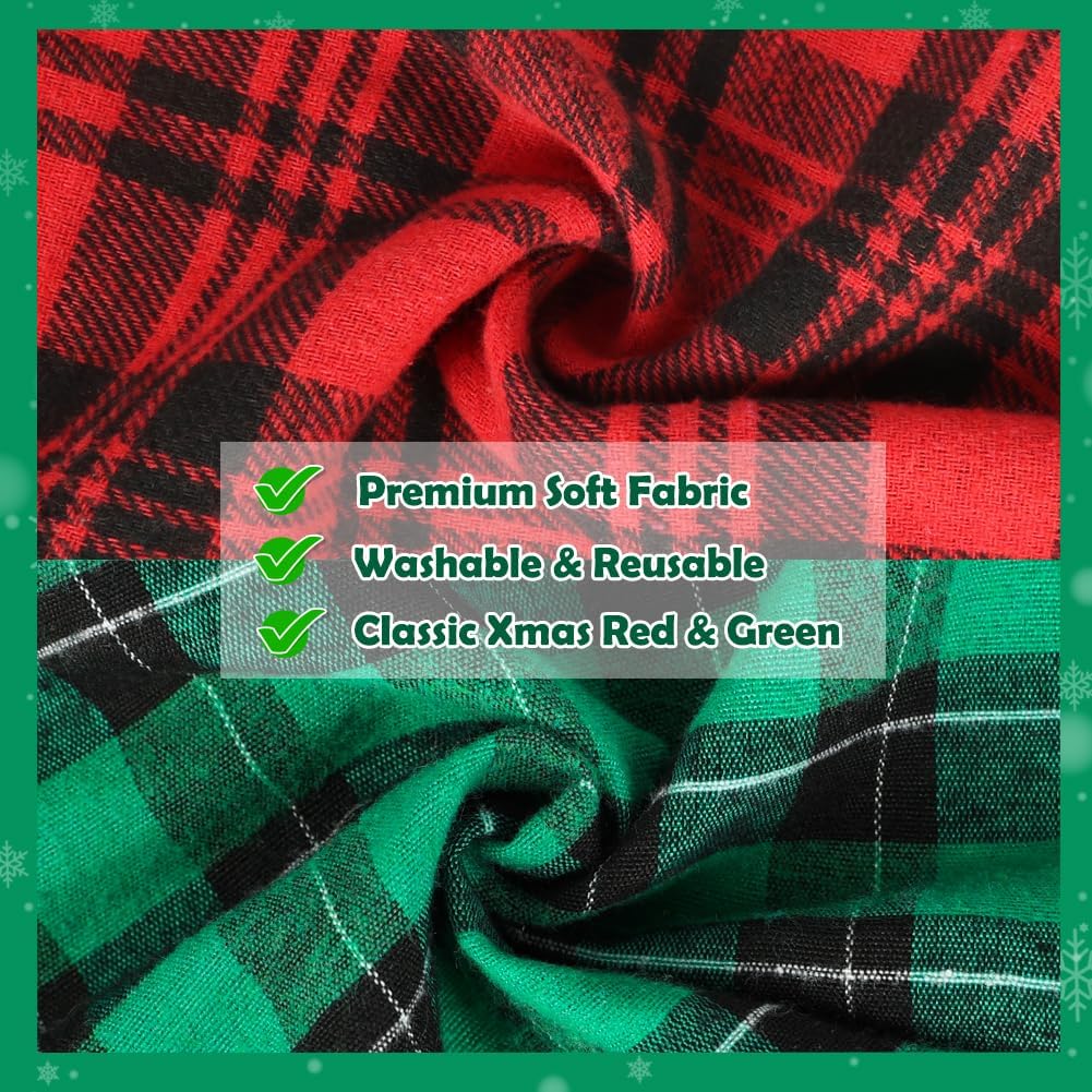 Fabric Christmas Gift Bags Assorted (Large 20in, Medium 16in, Small 12in), 9pcs Cotton Gift Wrapping Sacks Cloth Pouches for Xmas Presents