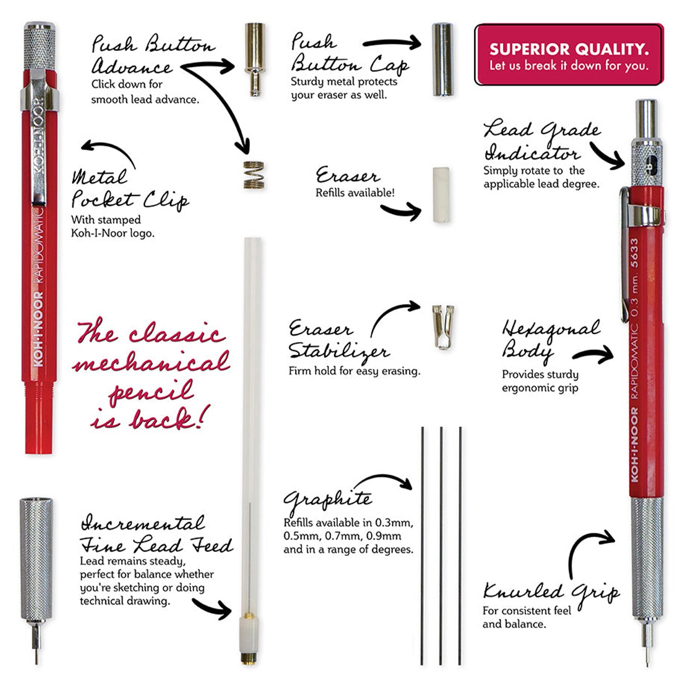 Koh-I-Noor&#xAE; Rapidomatic&#xAE; Mechanical Pencils