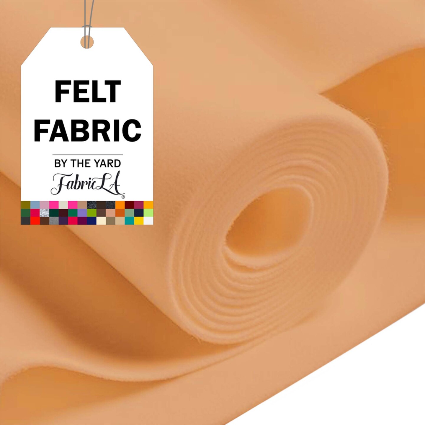 FabricLA Craft Felt Fabric - 36&#x22; X 36&#x22; Inch Wide &#x26; 1.6mm Thick 1 Square Yard Felt Fabric - Use This Soft Felt for Crafts - Lt Flesh A047