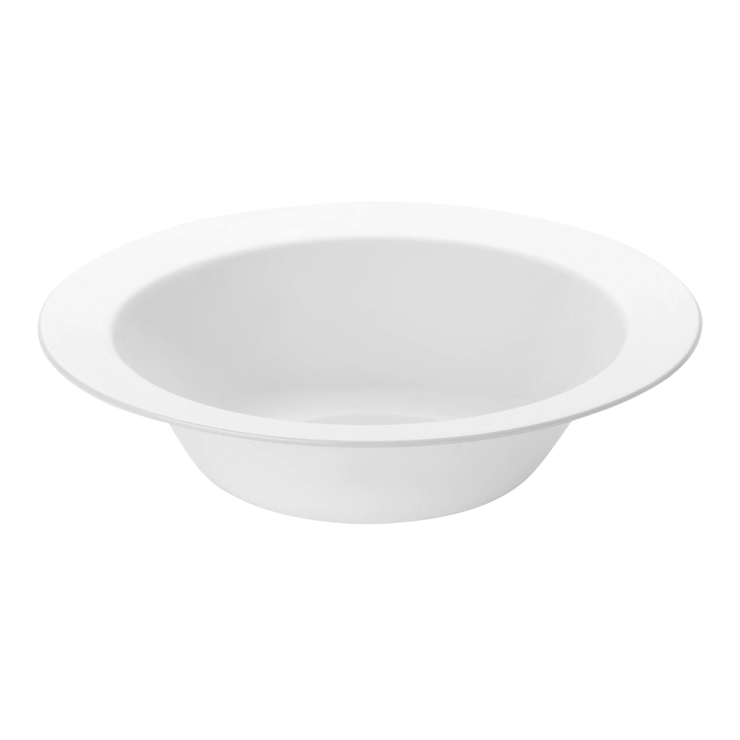 Solid White Edge Rim Round Disposable Plastic Soup Bowls - 12 oz. (120 Bowls)