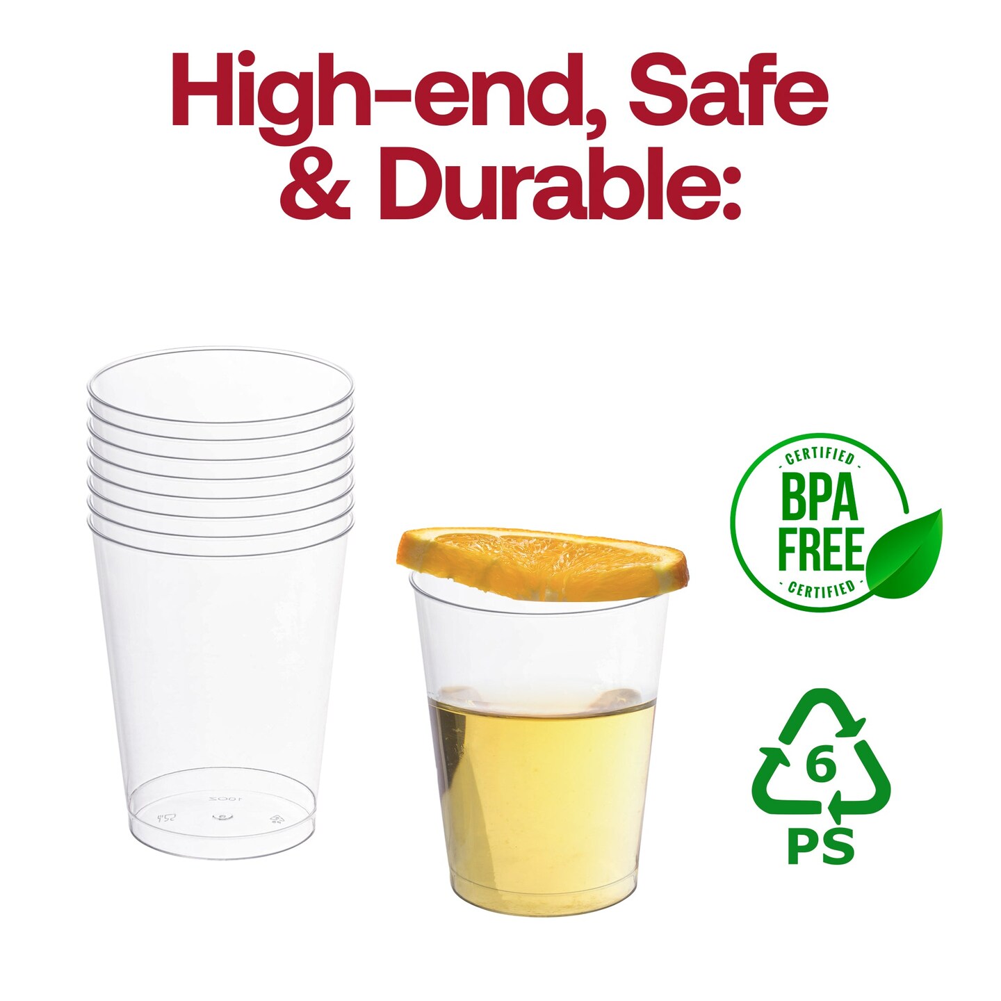 Clear Round Plastic Cups - 10 oz. (500 Cups)
