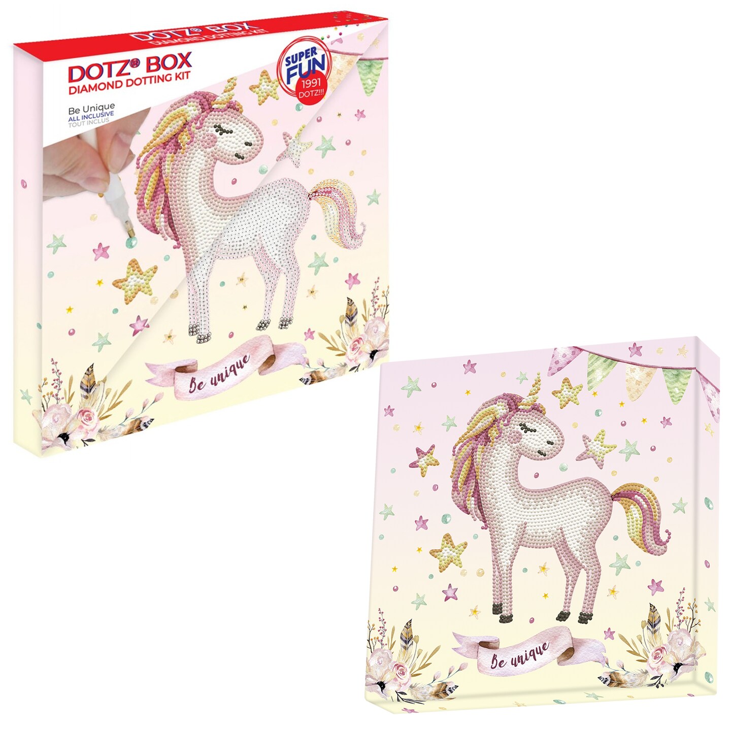 Diamond Dotz Be Unique Dotz Box Unicorn Diamond Painting Kits for Adults - Diamond Art Kits a Relaxing Creative Craft Kit with Dotz Gems 11x11