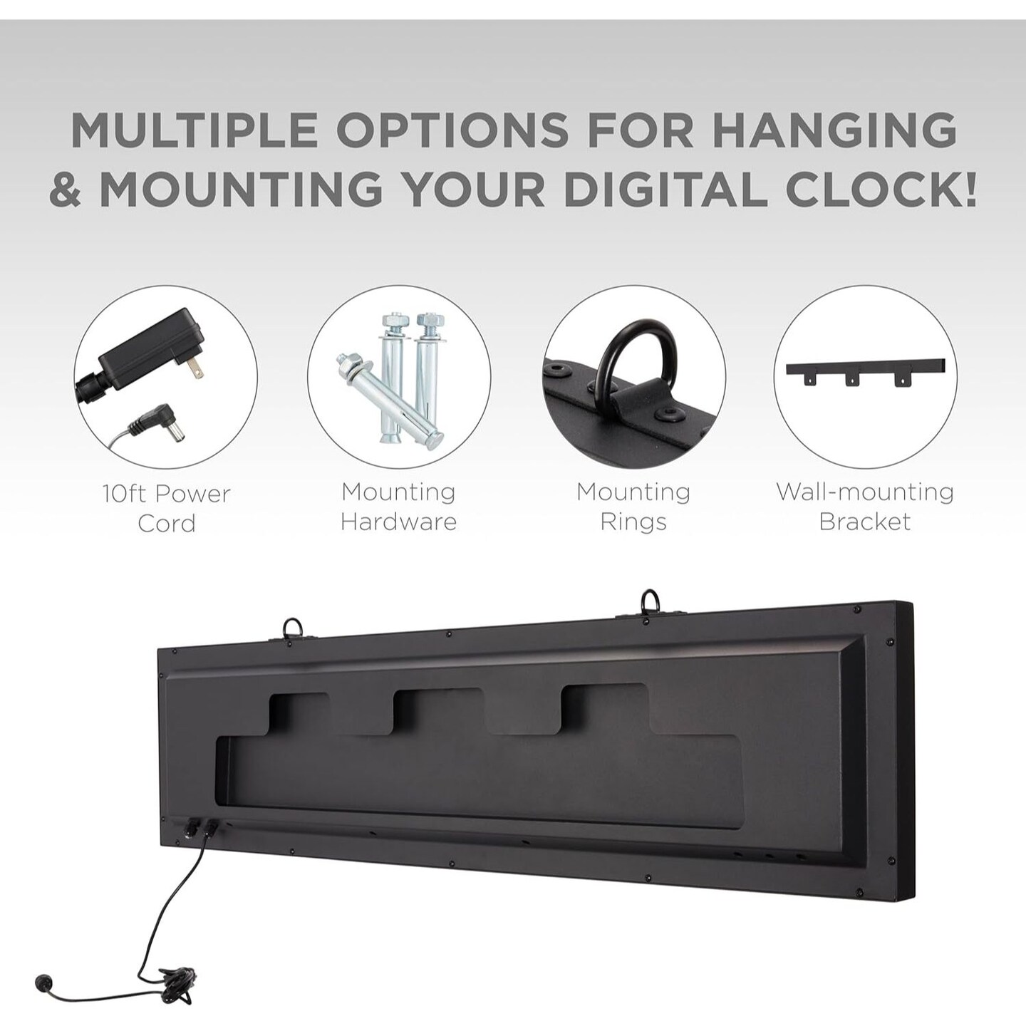 Ivation Waterproof Large Digital Clock, Outdoor Large LED Clock with Stopwatch, Alarms &#x26; More!