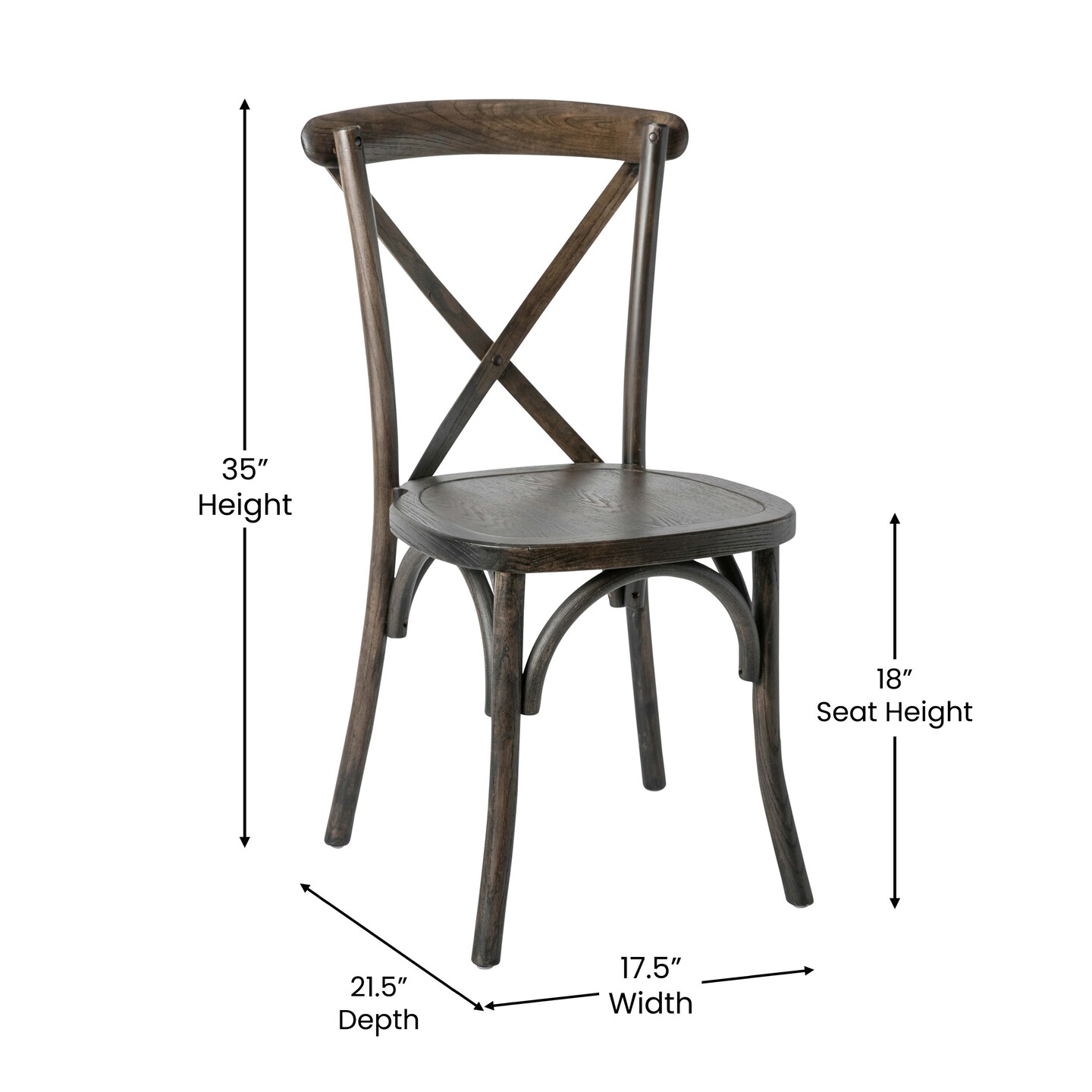 Merrick Lane Davisburg Stackable Wooden Cross Back Bistro Dining Chair