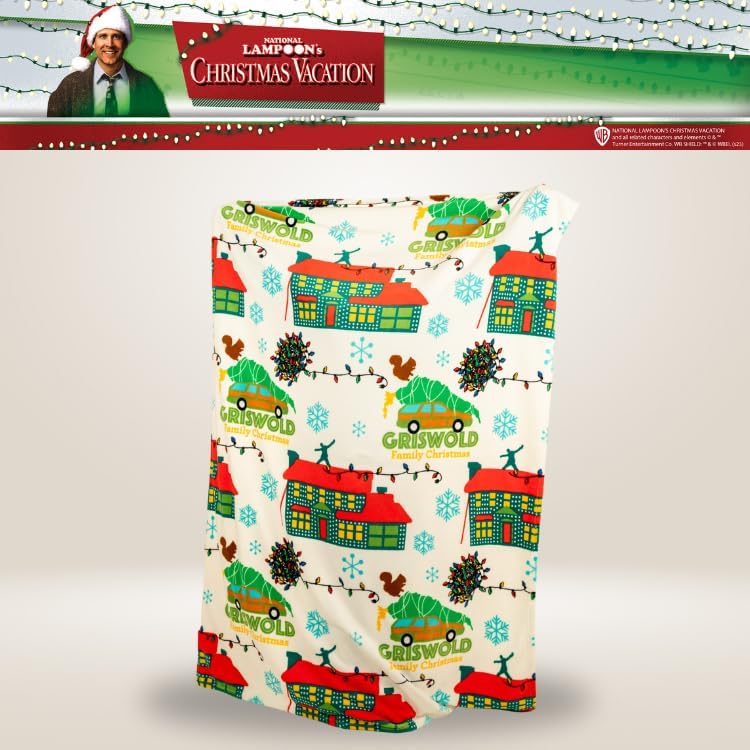Collectibles National Lampoon&#x27;s Christmas Vacation Movie Holiday Bedding Super Soft Cozy Throw, 50 in x 70 in, (Officially Licensed Product)
