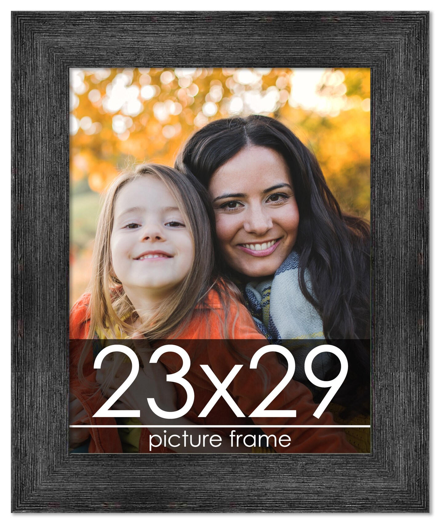 Contemporary Black Picture Frame - UV Acrylic, Foam Board Backing, Hanging Hardware