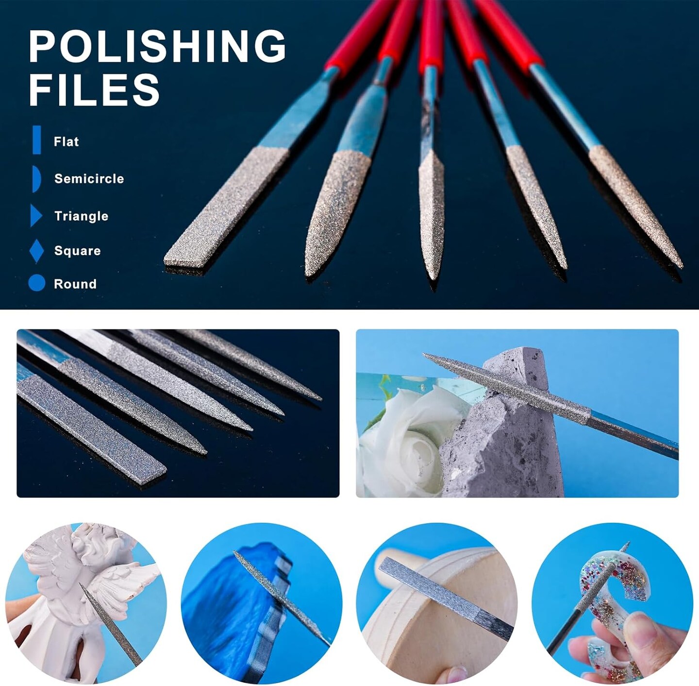 LET&#x27;S RESIN Resin Polishing Strips Kit,33Pcs Resin Supplies with Sandpaper,Resin File Kit &#x26;Blocks,Scissors,Wooden Brush,Cloth,Resin Tools for Epoxy Resin,Jewelry Making Supplies,Resin Molds