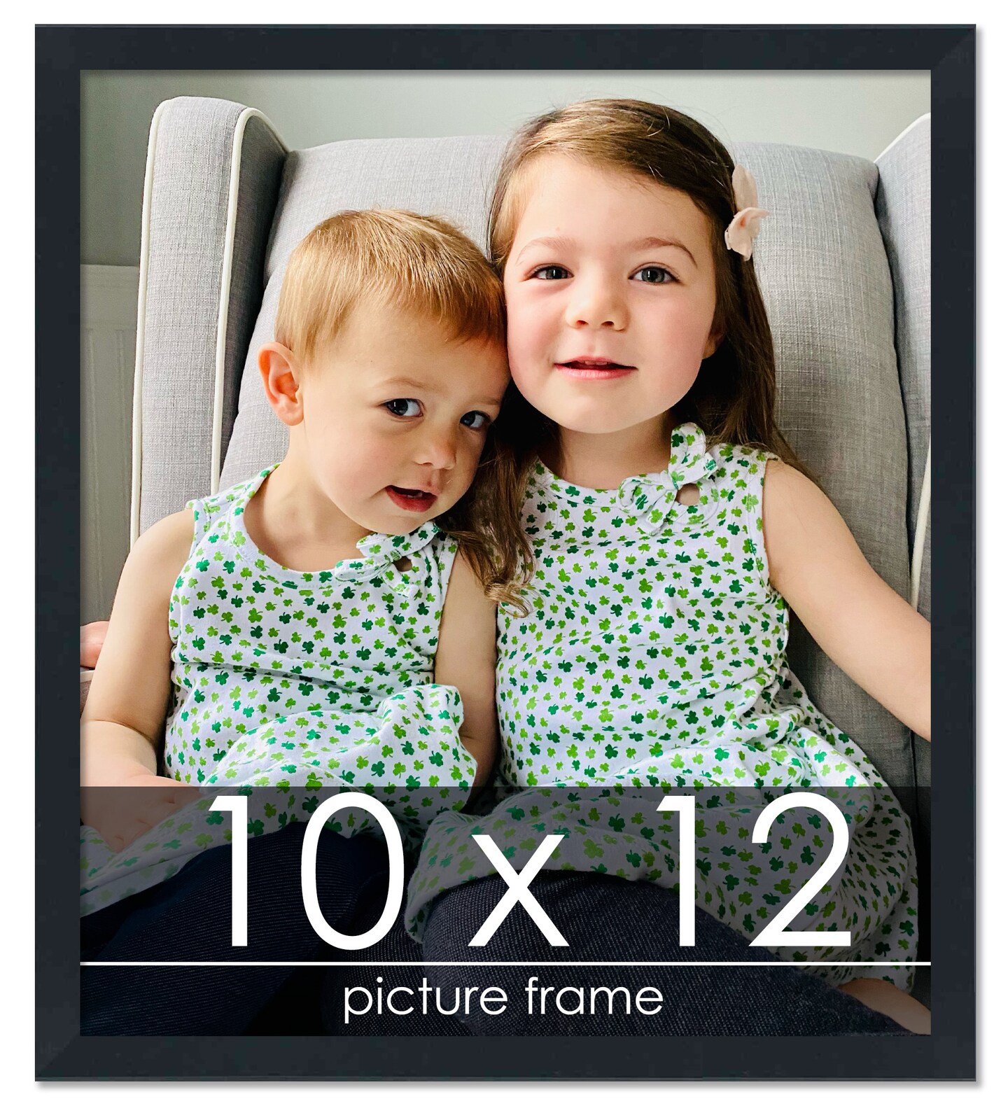 Photo Size Slim Profile Black Frame - UV Acrylic, Foam Board Backing, Hanging Hardware