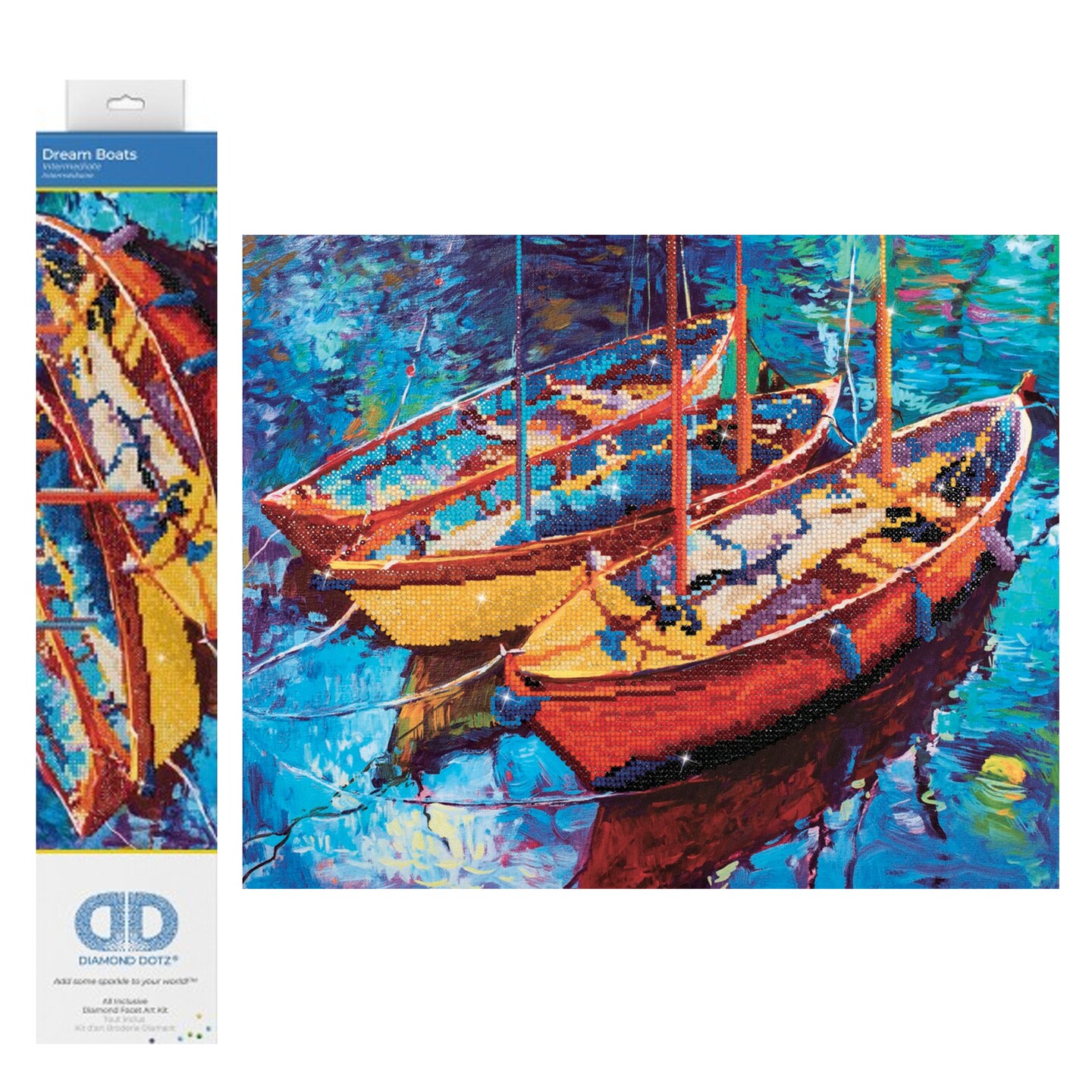 Diamond Dotz Dream Boats Sea Diamond Painting Kits for Adults - Diamond Art Kits a Relaxing Creative Craft Kit with Dotz Gems 15"x18.5"
