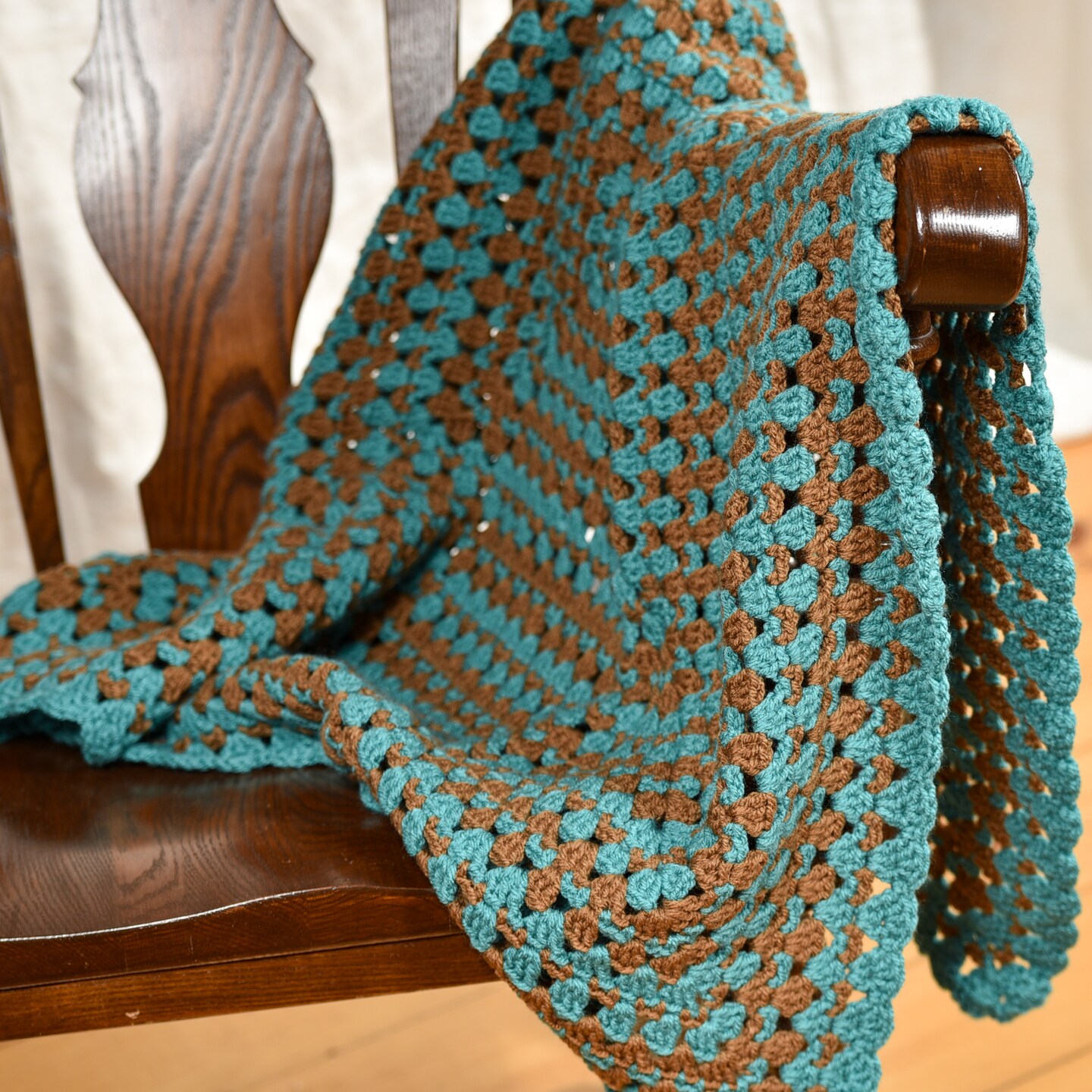 New hand crochet lap throw blanket beautiful soft granny square 36