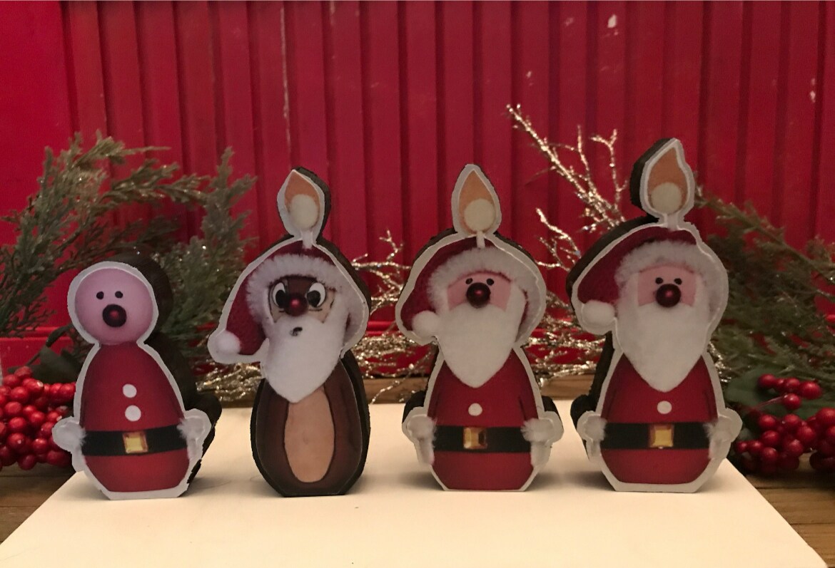 Disney Chip and Dale Mischief Santa Candle Set Vintage Cartoon Pluto's Christmas Tree Home Accent Mantel Decor