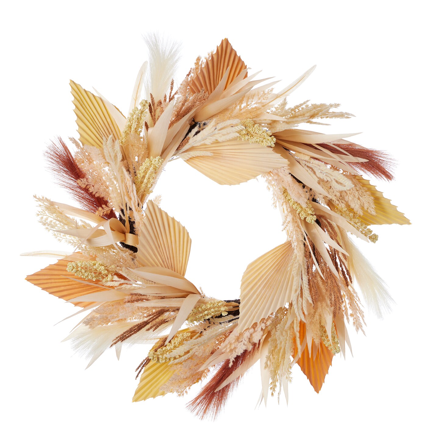 Pampas and Palm 24&#x22; wreath