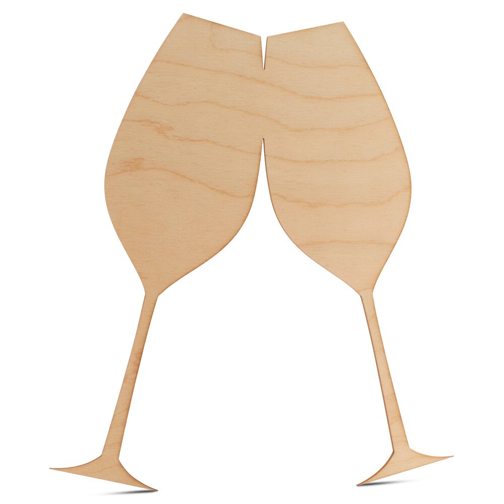 New Years Clinking Champagne Glasses Cutout From 12"- 22" |Woodpeckers