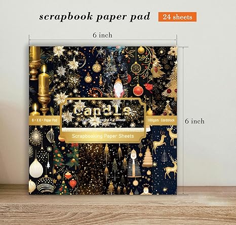 Xmas Patterned Designed Decorative Gift Journaling Supplies Kit Decoupage Folded Card Crafts Making Material Wrapping Planners