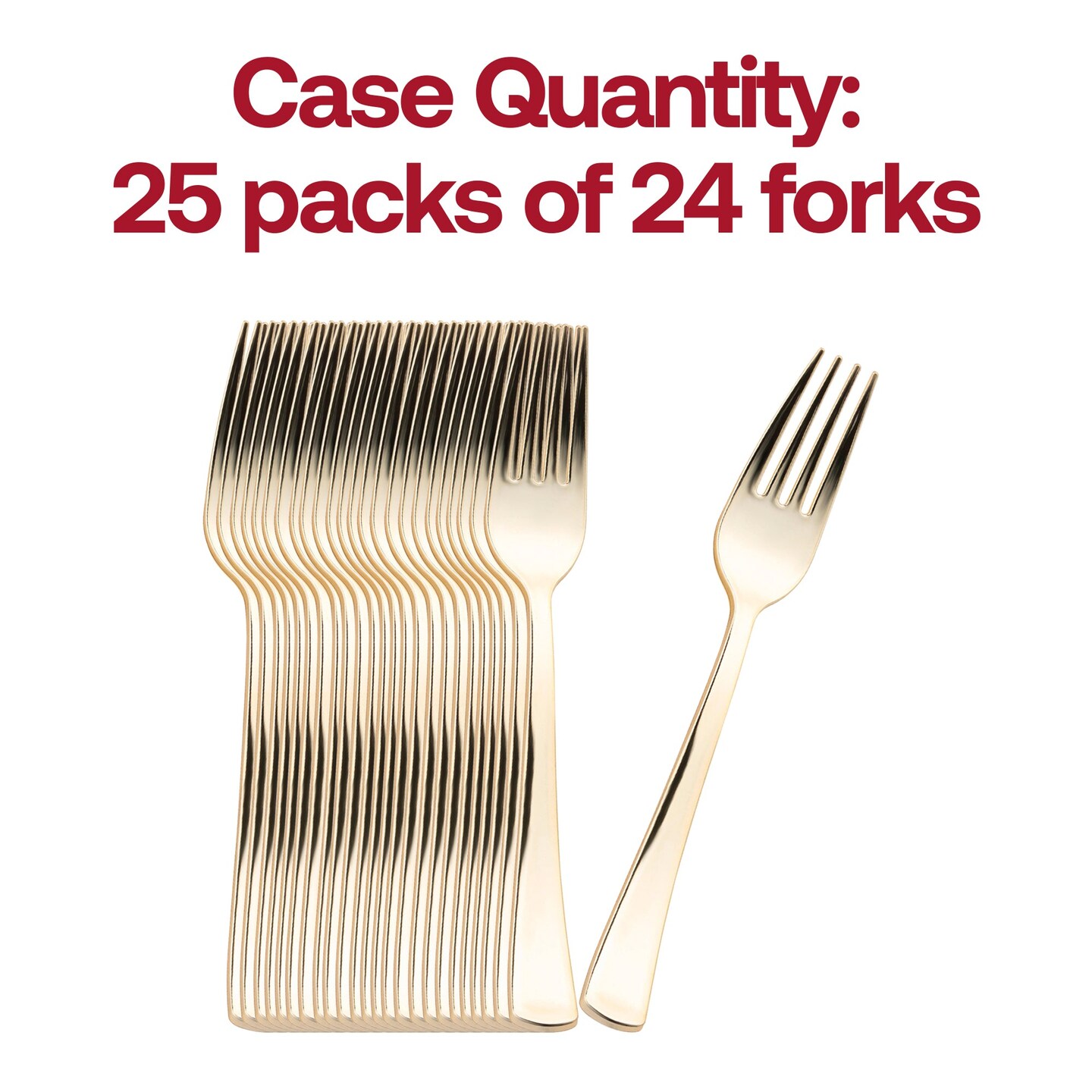 Shiny Metallic Gold Plastic Forks (600 Forks)