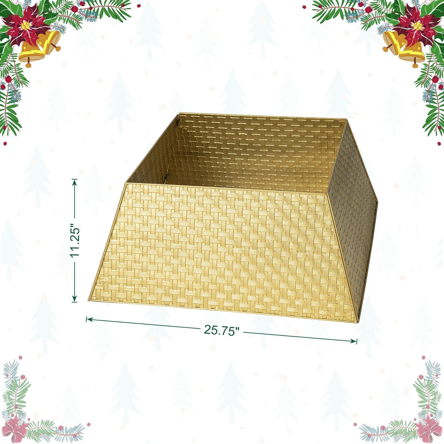 25.75&#x22;L Trapezoid Metal Weave Tree Collar