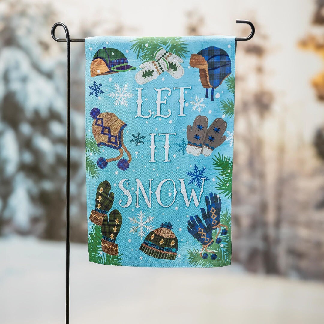 Let It Snow Winter Garden Flag 2 Sided