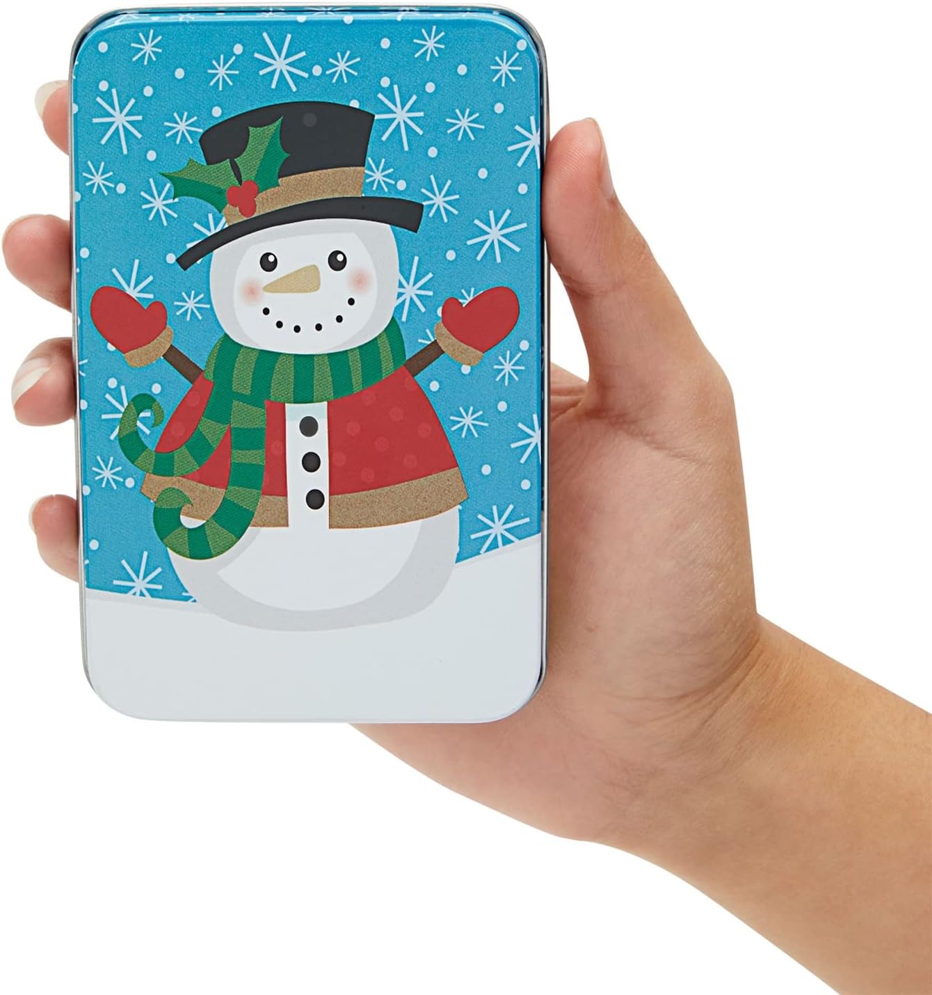 Decorative Tin Boxes for Stocking Stuffers (4.9 x 3.2 x 0.8 In)