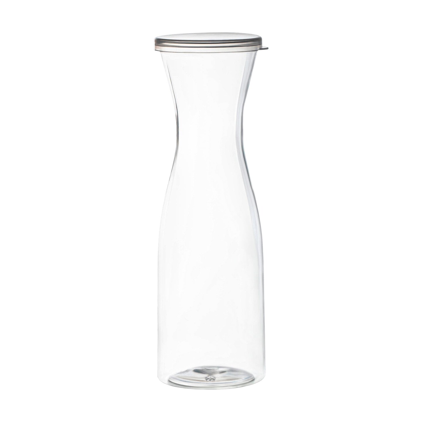 Clear Large Disposable Plastic Wine Carafes with Lids - 35 oz. (12 Carafes)