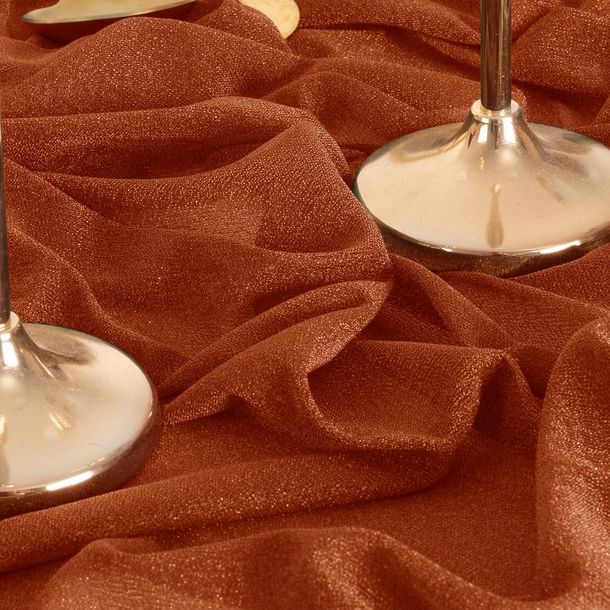 Terracotta Wedding Arch Draping Fabric 1 Panel 29&#x22; x 20Ft Fall Chiffon Outdoor Curtain Backdrop Sheer Arch Drapes for Halloween Thanksgiving Christmas Wedding Ceremony Party Ceiling Decoration