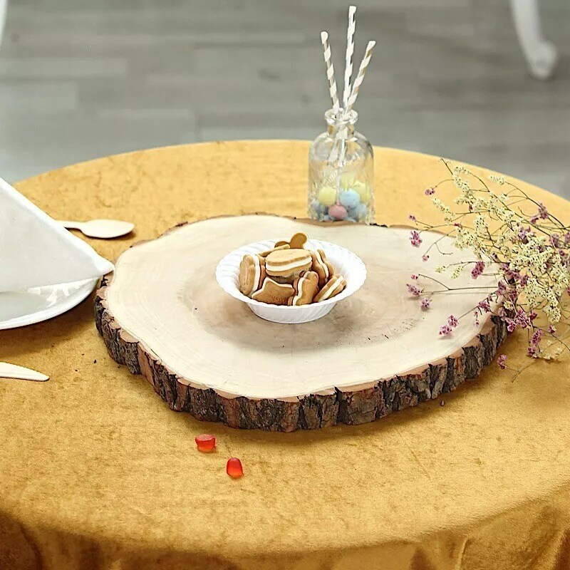 18&#x22; wide Natural Round Poplar Wooden Slices Party Tabletop Wedding Crafts