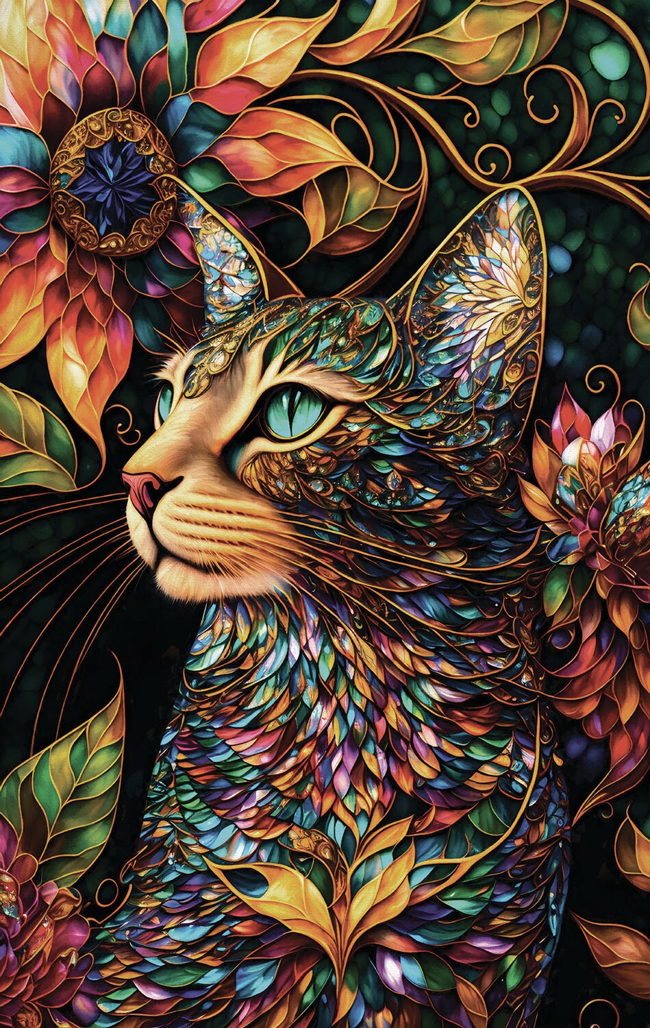 Sunsout A Happy Cat 550 pc   Jigsaw Puzzle 71336