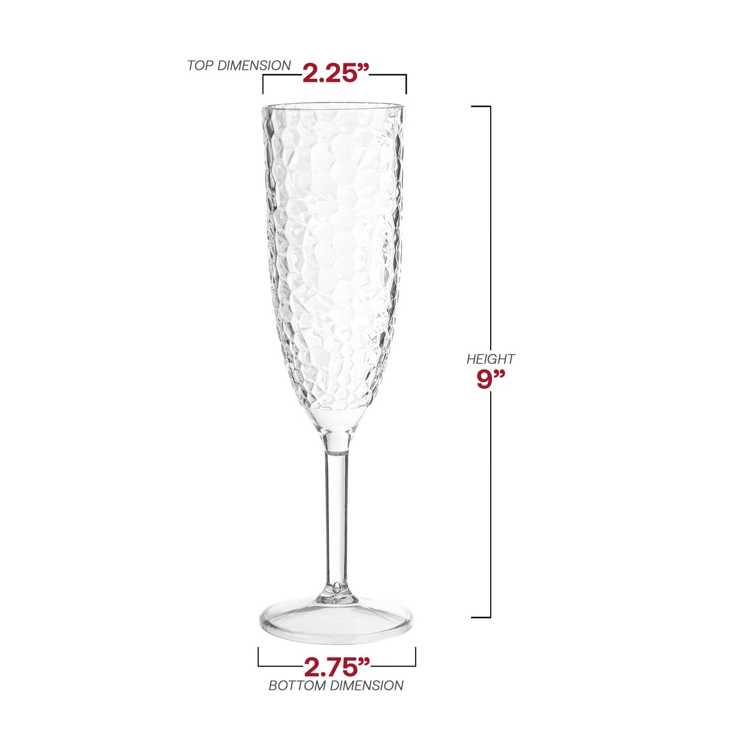 Crystal Disposable Plastic Champagne Flutes - 8 oz. (48 Glasses)