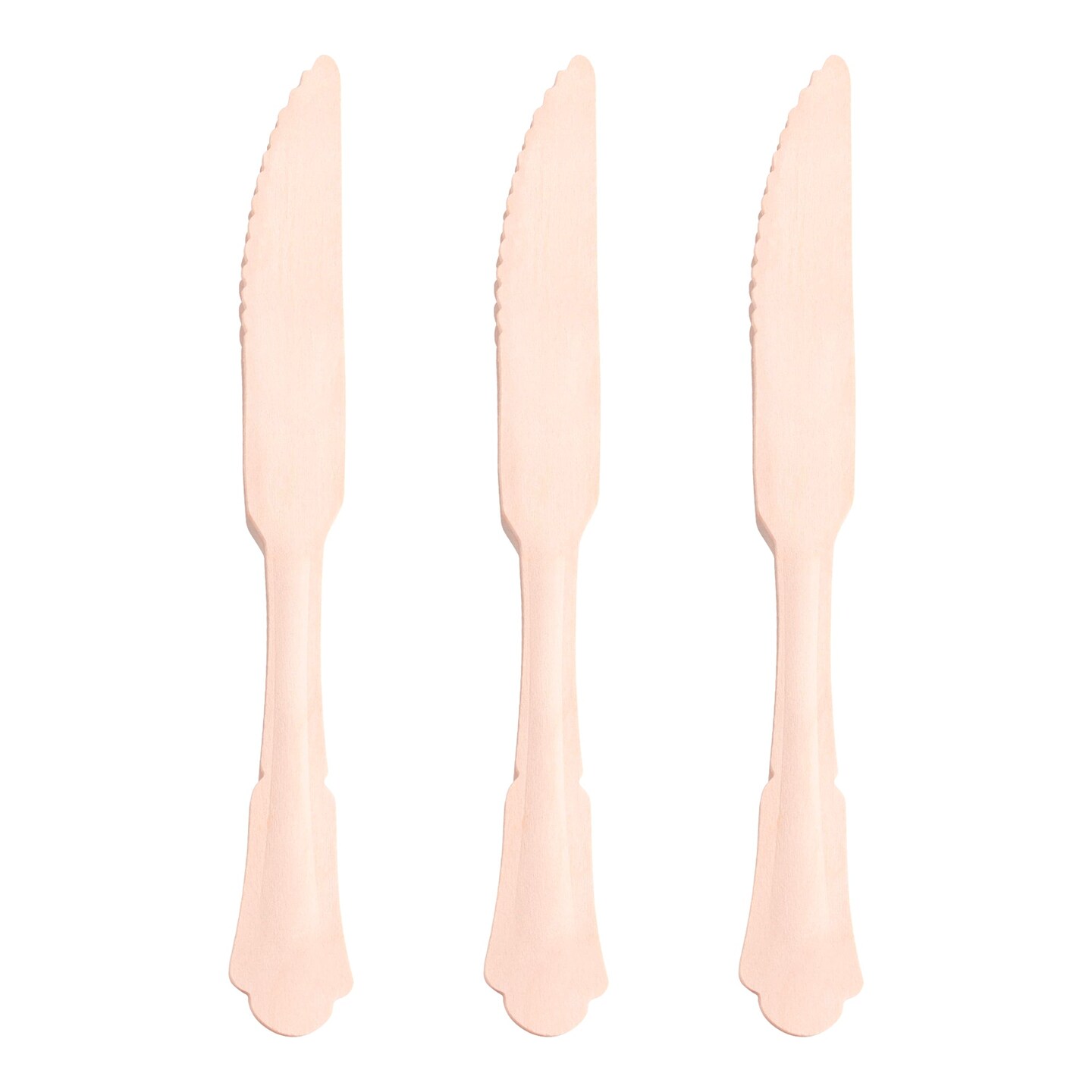 Silhouette Birch Wood Eco Friendly Disposable Dinner Knives (600 Knives)