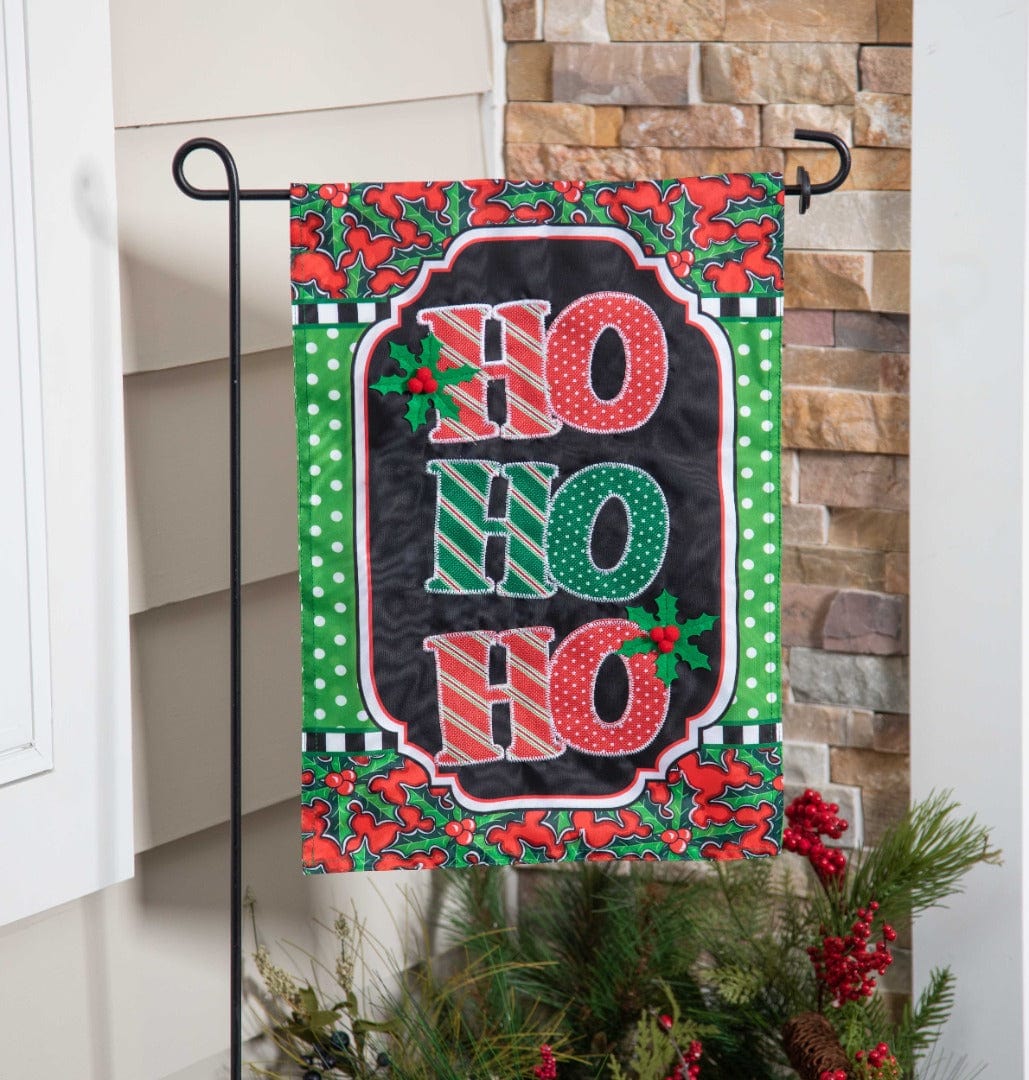 Ho Ho Ho Christmas Garden Flag 2 Sided