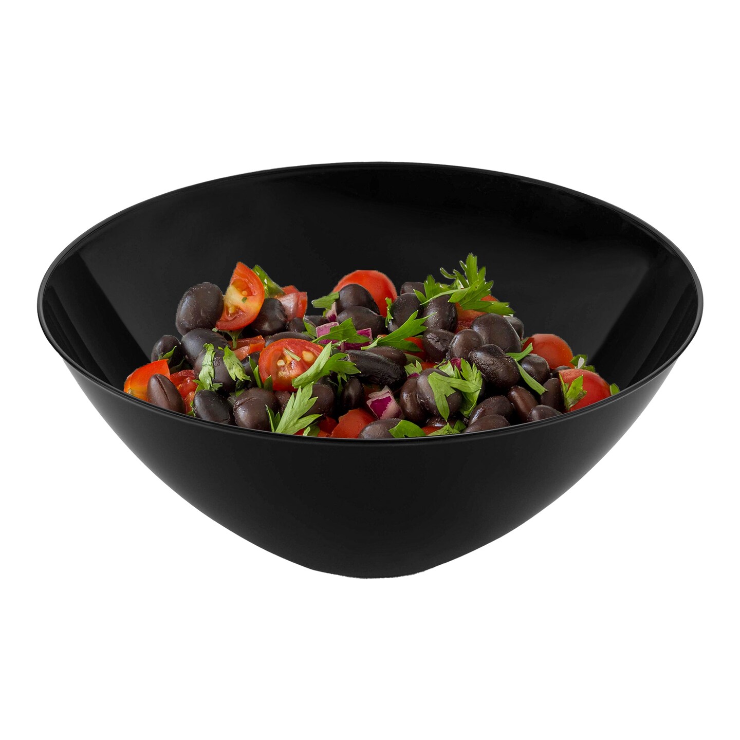 Solid Black Organic Round Disposable Plastic Bowls - 32 oz. (60 Bowls)