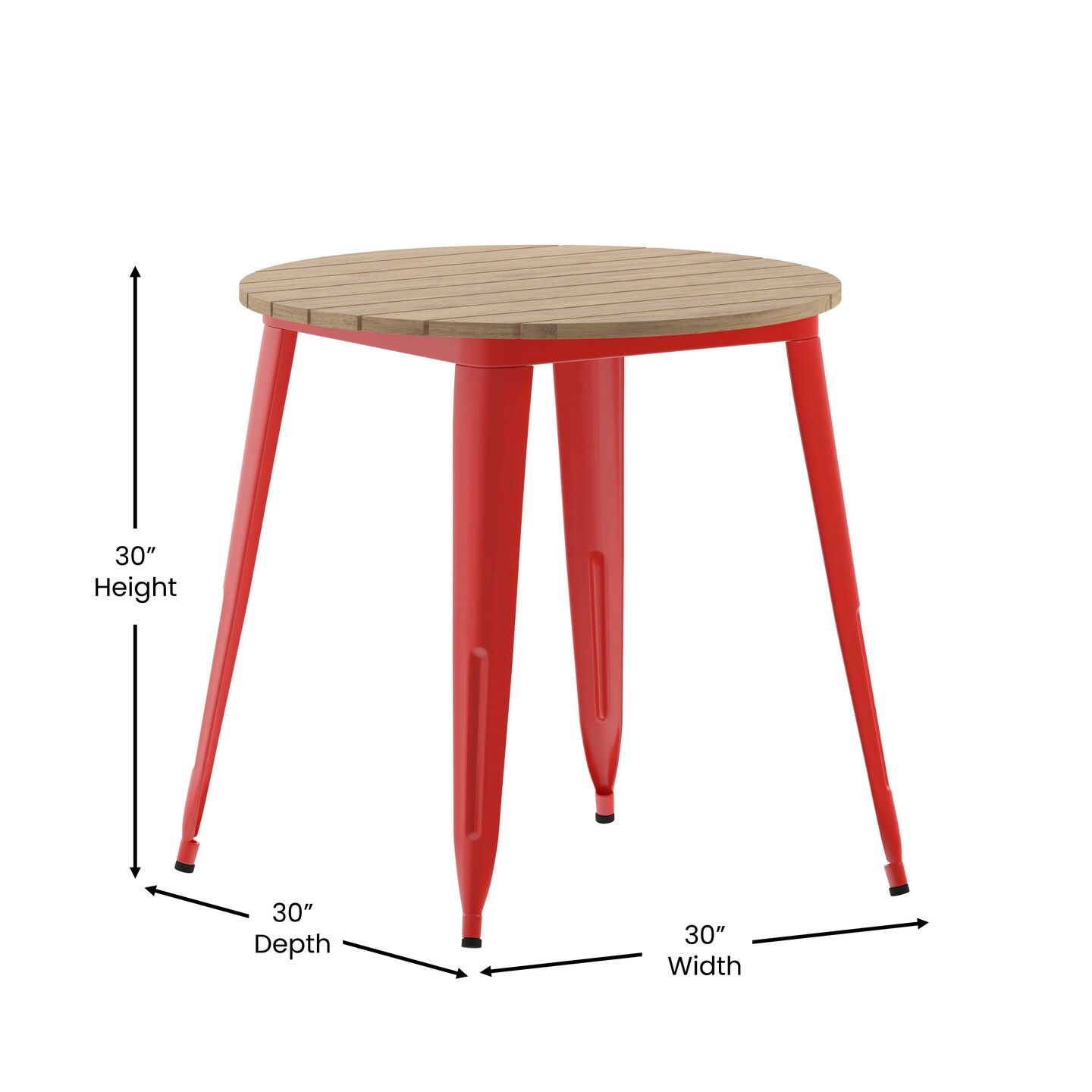 Merrick Lane Dryden Indoor/Outdoor Dining Table, 30&#x22; Round All Weather Poly Resin Top with Steel Base