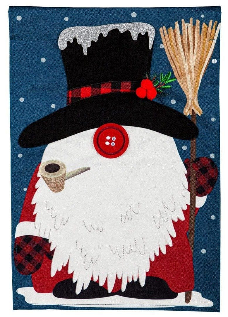 Winter Gnome Garden Flag 2 Sided