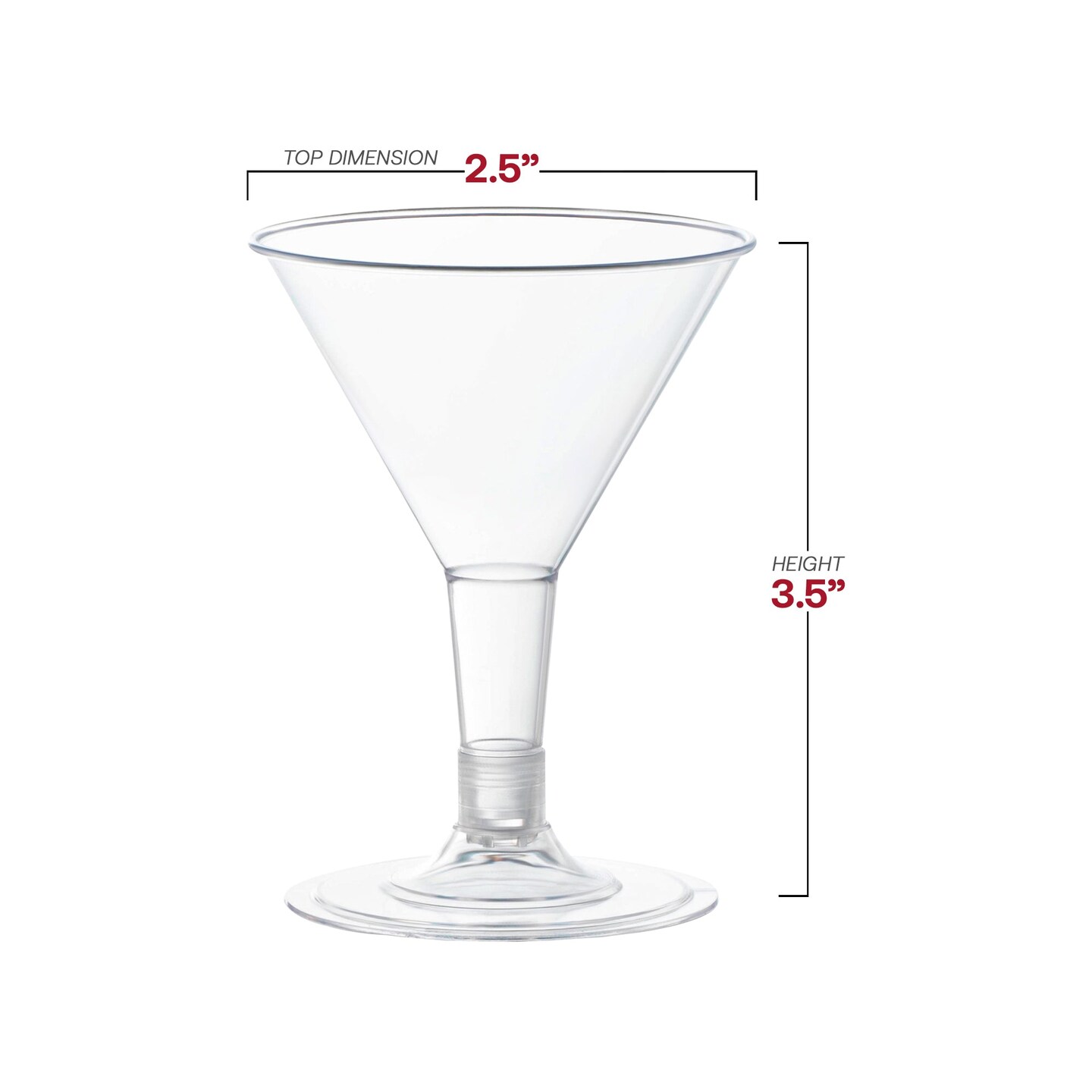 Clear Plastic Mini Martini Shot Glasses - 2 oz. (192 Glasses)