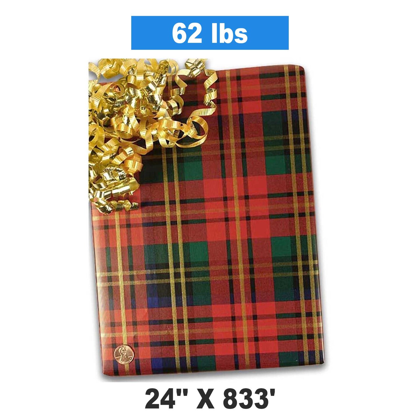 Plaid Christmas Wrapping Paper Lindsay Plaid 24&#x27;&#x27;&#xD7;833&#x27;