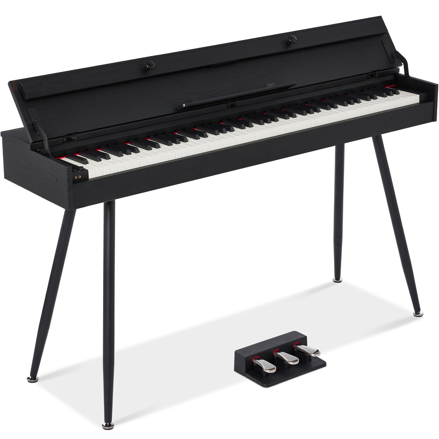 Best Choice Product Modern 88 Key Fully Weighted Desk Style Digital Piano w/ Metal Legs, 3 Sustain Pedal