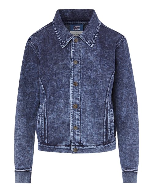 MV Sport&#xAE; Women&#x27;s Mila Acid Wash Denim Terry Jacket