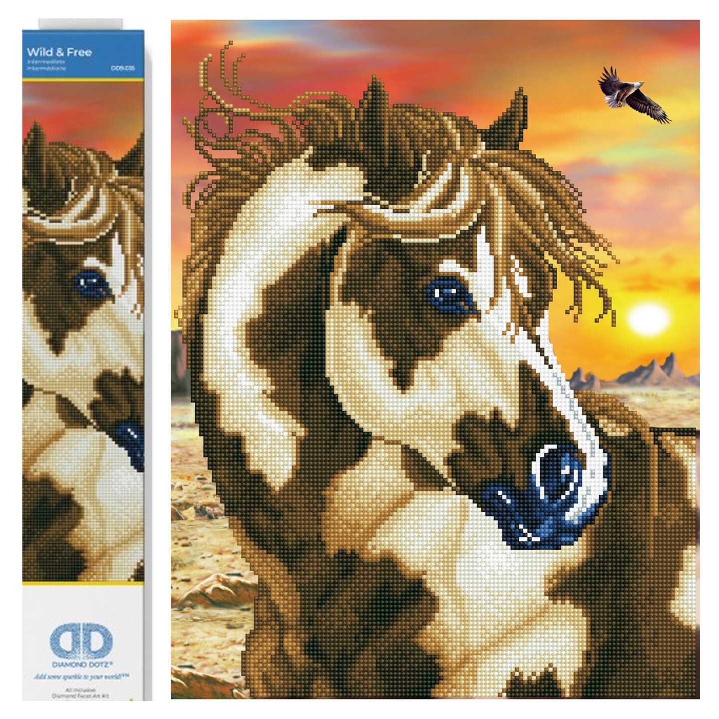 Diamond Dotz Wild & Free Horse Diamond Painting Kits for Adults - Diamond Art Kits a Relaxing Creative Craft Kit with Dotz Gems 14"x18"