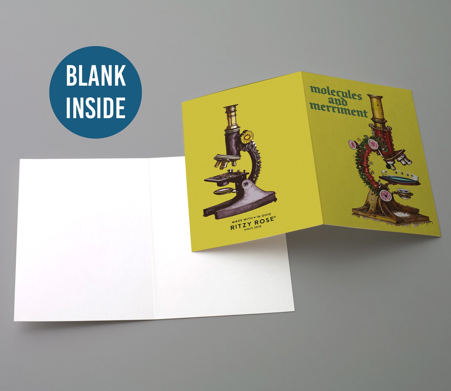 Science Lab Christmas Cards - 24-Pack Holiday Greeting Cards with 6 Festive Science-Inspired Designs, Perfect for Sharing Merry Christmas & Holiday Wishes, Blank Inside for Personalized Messages - Unique and Whimsical Stationery Set