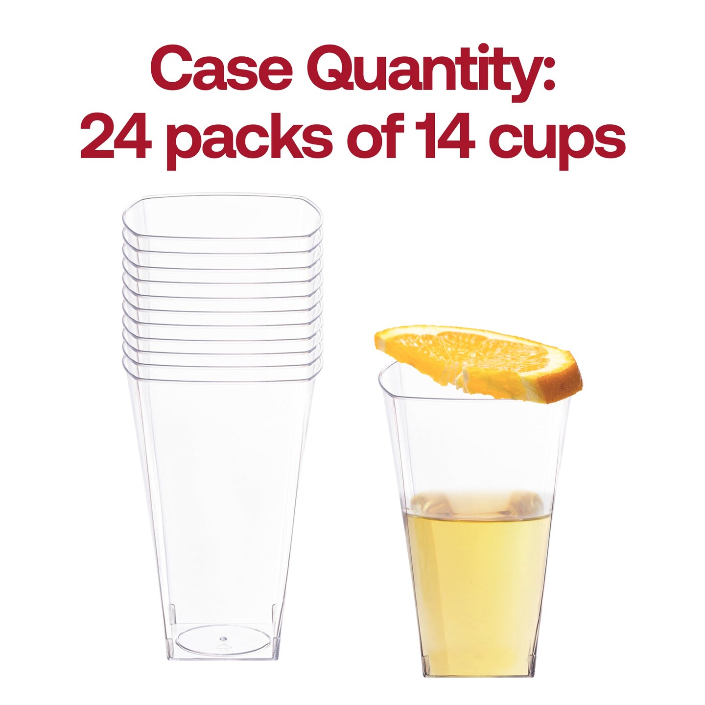 Clear Square Plastic Cups - 10 oz. (336 Cups)