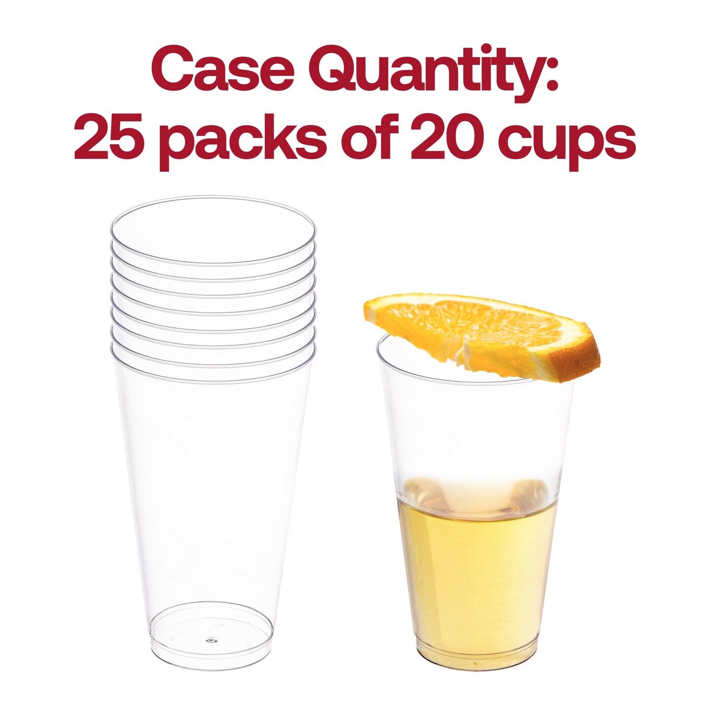 Crystal Clear Plastic Disposable Tall Iced Tea Cups - 16 oz. (500 Cups)