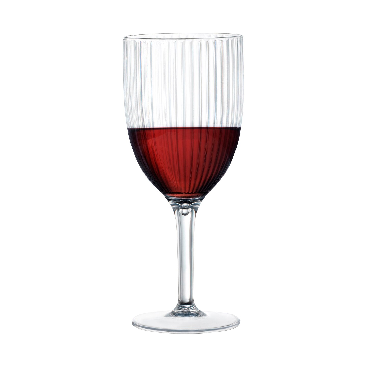 Clear Stripe Round Disposable Plastic Wine Flutes - 12 oz. (48 Wine Flutes)