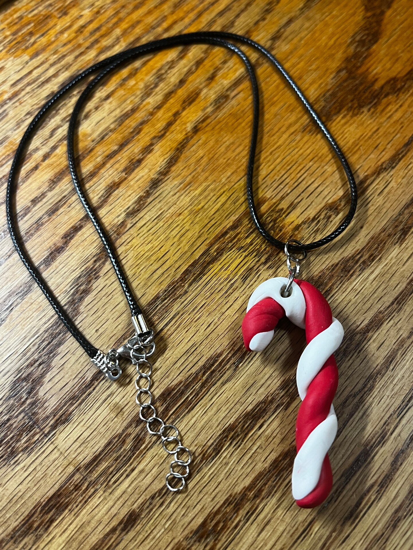 Learn to make Polymer Clay Candy Cane Necklace